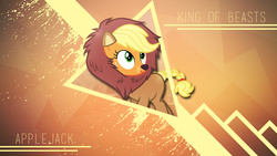 Size: 1920x1080 | Tagged: safe, artist:francisksv, applejack, g4, scare master, applelion, clothes, costume, female, solo, vector, wallpaper