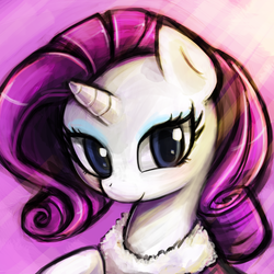 Size: 2000x2000 | Tagged: safe, artist:lumineko, rarity, pony, unicorn, g4, clothes, cute, female, high res, looking at you, mare, portrait, raised hoof, raribetes, smiling, solo