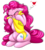 Size: 1250x1400 | Tagged: safe, artist:dragonfoxgirl, pinkie pie, earth pony, pony, g4, clothes, eyes closed, female, heart, long mane, mare, puffy cheeks, ship:cheesepie, shipping, shirt, simple background, sitting, smiling, solo, straight, transparent background