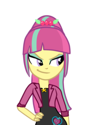 Size: 487x613 | Tagged: safe, artist:hannaspeert123, sour sweet, equestria girls, g4, my little pony equestria girls: friendship games, alternate universe, crystal prep shadowbolts, female, hand on hip, new style, simple background, solo, transparent background, vector