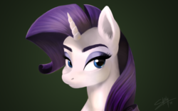 Size: 1024x640 | Tagged: safe, artist:bluefeathercat, rarity, g4, female, portrait, simple background, solo