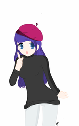 Size: 800x1280 | Tagged: safe, artist:cute_pinkie7, rarity, human, g4, base used, beatnik rarity, beret, clothes, female, hat, humanized, solo