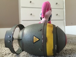 Size: 3264x2448 | Tagged: safe, artist:template93, pinkie pie, pony, g4, atomic bomb, fallout, high res, irl, mini nuke, nuclear weapon, photo, plushie, this will end in death, this will end in nuclear fallout, weapon, xk-class end-of-the-world scenario