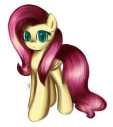 Size: 846x944 | Tagged: dead source, safe, artist:nika191319, fluttershy, g4, female, simple background, solo, white background