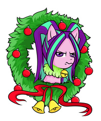 Size: 2500x3000 | Tagged: safe, artist:itsnotdaijoubu, aria blaze, pony, g4, christmas, equestria girls ponified, female, high res, ponified, solo, wreath