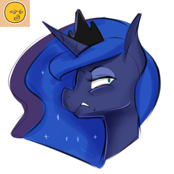 Size: 512x512 | Tagged: safe, artist:jovalic, princess luna, alicorn, pony, g4, contempt, disgusted, female, solo