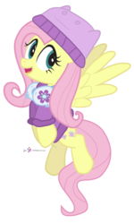 Size: 540x900 | Tagged: safe, artist:dm29, fluttershy, pegasus, pony, g4, clothes, female, fluttershy's purple sweater, mare, simple background, solo, sweater, sweatershy, transparent background, winter outfit