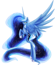 Size: 1275x1500 | Tagged: safe, artist:raventhehed9eh09, princess luna, g4, .psd available, female, large wings, rearing, simple background, solo, spread wings, transparent background, unshorn fetlocks