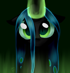 Size: 1024x1068 | Tagged: safe, artist:umbreonlover197, queen chrysalis, changeling, changeling queen, g4, cute, cutealis, female, looking at you, magic, solo