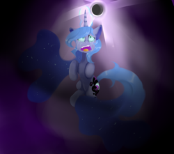 Size: 2600x2300 | Tagged: safe, artist:mew-vocaloid, princess luna, g4, crepuscular rays, crying, eclipse, high res, moon, s1 luna, solo, transformation