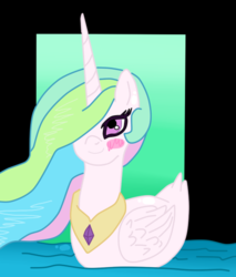 Size: 500x586 | Tagged: safe, artist:krazykari, princess celestia, duck, pony, g4, ducklestia, female, solo, species swap, swanlestia