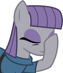 Size: 492x572 | Tagged: safe, artist:nano23823, maud pie, earth pony, pony, g4, bust, facehoof, fail, female, simple background, solo, transparent background, vector