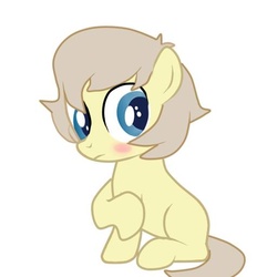 Size: 512x512 | Tagged: safe, artist:lion-grey, oc, oc only, oc:buttercream, earth pony, pony, blushing, colt, male, shy, simple background, solo, white background