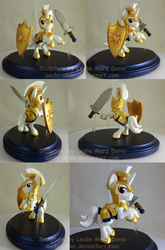 Size: 1024x1547 | Tagged: safe, artist:aachi-chan, oc, oc only, oc:ultima, pony, unicorn, figurine, guard, sculpture