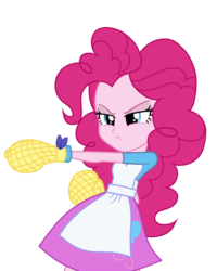 Size: 800x1000 | Tagged: safe, artist:twimix, pinkie pie, equestria girls, g4, my little pony equestria girls: friendship games, apron, boxing, clothes, female, oven mitts, simple background, solo, transparent background