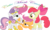 Size: 2500x1500 | Tagged: safe, artist:eternalmoonlightwolf, apple bloom, scootaloo, sweetie belle, earth pony, pegasus, pony, unicorn, g4, armor, cutie mark crusaders, female, filly