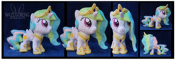 Size: 5124x1753 | Tagged: safe, artist:nazegoreng, princess celestia, g4, cewestia, customized toy, cute, female, filly, irl, photo, plushie, solo, younger