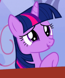 Size: 303x360 | Tagged: safe, screencap, twilight sparkle, pony, g4, green isn't your color, animated, blinking, female, solo