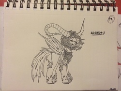 Size: 3264x2448 | Tagged: safe, artist:gtx, oc, oc only, armor, high res, solo, traditional art