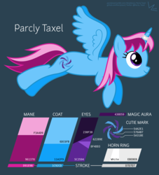 Size: 5800x6400 | Tagged: safe, artist:parclytaxel, oc, oc only, oc:parcly taxel, alicorn, pony, .svg available, absurd resolution, alicorn oc, flying, reference sheet, solo, typography, vector