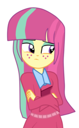 Size: 425x685 | Tagged: dead source, safe, artist:hannaspeert123, sour sweet, equestria girls, g4, my little pony equestria girls: friendship games, alternate hairstyle, alternate universe, female, loose hair, simple background, solo, transparent background