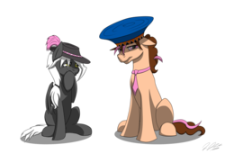 Size: 3242x2216 | Tagged: safe, artist:tsand106, oc, oc only, oc:captain white, oc:think pink, germany, hat, high res, isicholo, south africa, trachtenhut