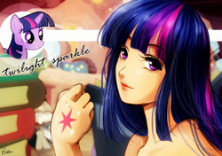 Size: 650x457 | Tagged: safe, artist:esther-shen, twilight sparkle, human, g4, female, handy marks, humanized, solo