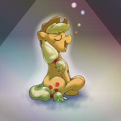 Size: 1000x1000 | Tagged: safe, artist:ushiro no kukan, applejack, g4, eyes closed, female, solo