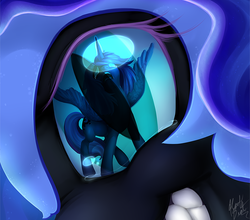 Size: 1165x1025 | Tagged: safe, artist:aidapone, nightmare moon, princess luna, pony, g4, crying, duality, eye