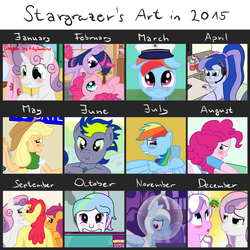 Size: 3000x3000 | Tagged: safe, artist:stargrazer, apple bloom, applejack, diamond tiara, pinkie pie, princess celestia, princess luna, principal celestia, rainbow dash, scootaloo, sweetie belle, twilight sparkle, vice principal luna, oc, oc:stargrazer, anthro, equestria girls, g4, 2015, compilation, cutie mark crusaders, high res