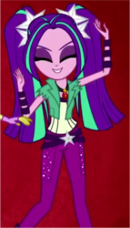 Size: 422x739 | Tagged: safe, screencap, aria blaze, equestria girls, g4, my little pony equestria girls: rainbow rocks, ariabetes, cute, dancing, eyes closed, female, smiling, solo, when she smiles