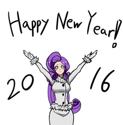 Size: 1024x1035 | Tagged: safe, artist:franschesco, rarity, human, g4, 2016, clothes, coat, female, happy new year, happy new year 2016, humanized, solo