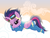 Size: 6000x4500 | Tagged: safe, artist:nightmaremoons, twilight sparkle, alicorn, pony, g4, absurd resolution, alternate hairstyle, bedroom eyes, cloud, female, goggles, goggles on head, latex, latex suit, mare, on a cloud, prone, show accurate, solo, sunset, twilight sparkle (alicorn), wonderbolts uniform, wondersparkle