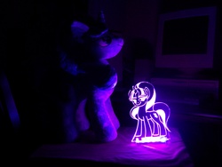 Size: 2048x1536 | Tagged: safe, artist:cinnamon-stitch, artist:vasgotec, starlight glimmer, g4, acrylight, computer, irl, photo, plushie