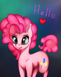 Size: 1115x1400 | Tagged: safe, artist:limchph2, pinkie pie, earth pony, pony, g4, female, hello, solo