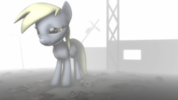 Size: 3840x2160 | Tagged: safe, artist:marcsello, derpy hooves, pegasus, pony, g4, 3d, female, high res, mare, sad, solo, source filmmaker