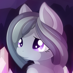Size: 4000x4000 | Tagged: safe, artist:whitmaverick, edit, marble pie, earth pony, anthro, g4, absurd resolution, adorable face, cropped, cute, eyelashes, female, gem, happy, marblebetes, shoulder fluff, smiling, solo