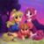 Size: 3840x3840 | Tagged: safe, artist:roadsleadme, applejack, big macintosh, pinkie pie, earth pony, pony, g4, alternate hairstyle, blushing, clothes, floppy ears, high res, looking at you