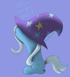 Size: 1675x1846 | Tagged: safe, artist:limedreaming, trixie, pony, unicorn, g4, clothes, cute, diatrixes, female, filly, oversized clothes, oversized hat, simple background, sitting, solo