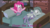 Size: 1280x720 | Tagged: safe, edit, edited screencap, screencap, limestone pie, marble pie, maud pie, pinkie pie, earth pony, pony, g4, hearthbreakers, my little pony: friendship is magic, bed, female, frown, mare, misleading thumbnail, on side, open mouth, pie family home, pink text, pun, purple text, screaming, smiling, text, wide eyes