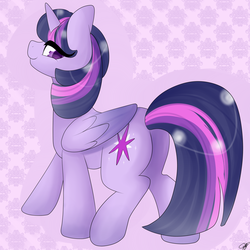 Size: 2000x2000 | Tagged: safe, artist:girorogirl, twilight sparkle, alicorn, pony, g4, butt, female, high res, mare, plot, smiling, solo, twilight sparkle (alicorn)
