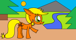 Size: 1205x635 | Tagged: safe, artist:killerbug2357, applejack, g4, 1000 hours in ms paint, female, ms paint, solo
