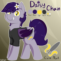 Size: 1280x1280 | Tagged: safe, artist:flufgun, oc, oc only, oc:daisy chain, bat pony, pony, reference sheet