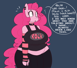 Size: 1280x1120 | Tagged: safe, artist:somescrub, pinkie pie, earth pony, anthro, hugtastic pinkie pie, g4, bbw, breasts, busty pinkie pie, chubby, fat, female, punk, solo