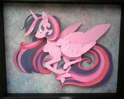 Size: 1024x821 | Tagged: safe, artist:griffsnuff, artist:shpooshadowboxes, part of a set, twilight sparkle, alicorn, pony, g4, collaboration, craft, cut paper, female, mare, shadowbox, solo, traditional art, twilight sparkle (alicorn)