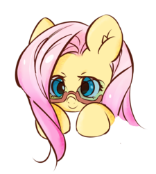 Size: 607x674 | Tagged: safe, artist:ogebo-go, fluttershy, pony, g4, adorkable, bust, cute, dork, female, glasses, meganekko, pixiv, portrait, shyabetes, simple background, solo, white background