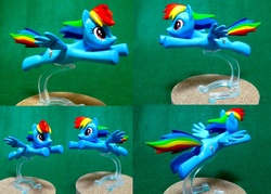 Size: 1024x733 | Tagged: safe, artist:daisymane, rainbow dash, g4, female, flying, photo, sculpture, solo, traditional art