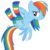 Size: 900x900 | Tagged: safe, artist:katze2012, rainbow dash, pegasus, pony, g4, clothes, cute, dashabetes, female, hair over one eye, mare, one eye closed, rainbow socks, simple background, socks, solo, striped socks, transparent background, underhoof, vector