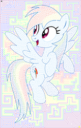 Size: 770x1211 | Tagged: safe, artist:xiestman, rainbow dash, g4, 1000 hours in ms paint, female, maze, ms paint, solo