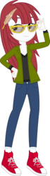 Size: 1062x3763 | Tagged: safe, artist:sketchmcreations, oc, oc only, oc:fausticorn, equestria girls, g4, alicorn oc, clothes, equestria girls-ified, glasses, humanized ponified human, jeans, lauren faust, pants, quill, simple background, sneakers, transparent background